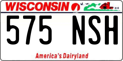 WI license plate 575NSH