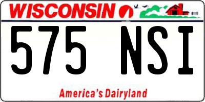 WI license plate 575NSI