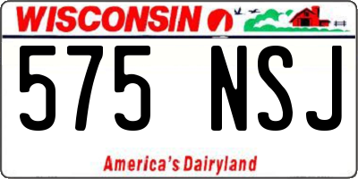 WI license plate 575NSJ