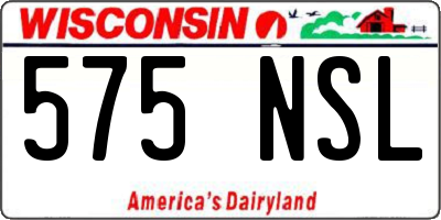 WI license plate 575NSL