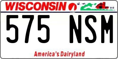 WI license plate 575NSM