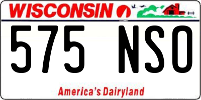 WI license plate 575NSO