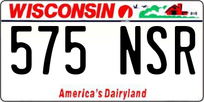 WI license plate 575NSR