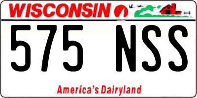 WI license plate 575NSS