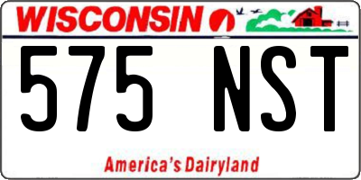 WI license plate 575NST
