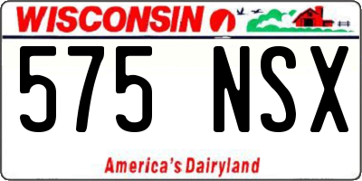 WI license plate 575NSX