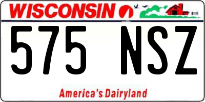WI license plate 575NSZ