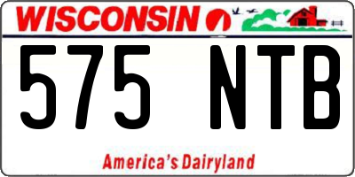 WI license plate 575NTB