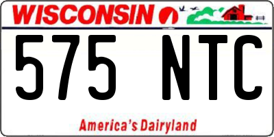 WI license plate 575NTC