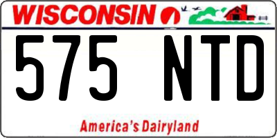 WI license plate 575NTD