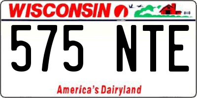 WI license plate 575NTE