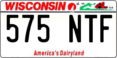 WI license plate 575NTF