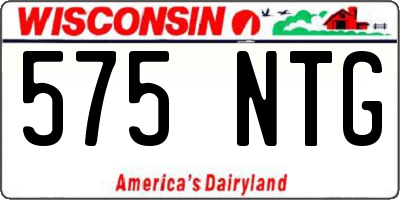 WI license plate 575NTG