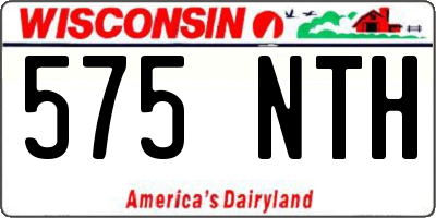 WI license plate 575NTH