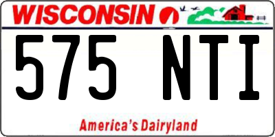 WI license plate 575NTI