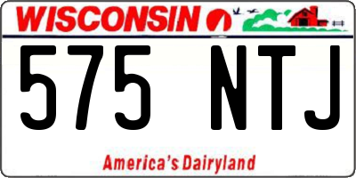 WI license plate 575NTJ