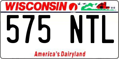 WI license plate 575NTL