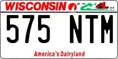WI license plate 575NTM