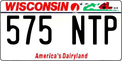 WI license plate 575NTP
