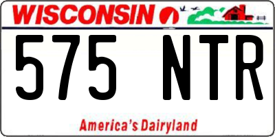 WI license plate 575NTR