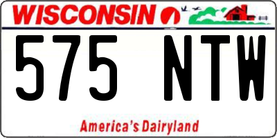 WI license plate 575NTW