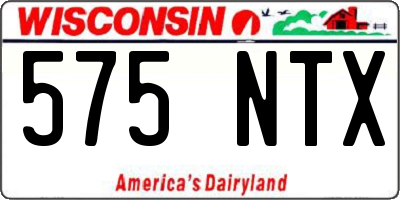 WI license plate 575NTX