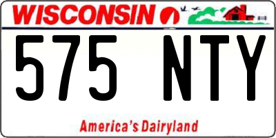 WI license plate 575NTY