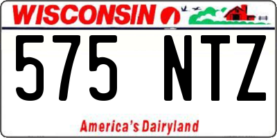 WI license plate 575NTZ