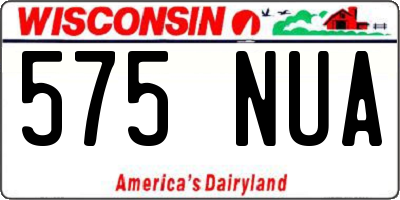 WI license plate 575NUA