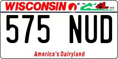 WI license plate 575NUD
