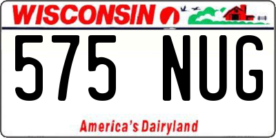 WI license plate 575NUG