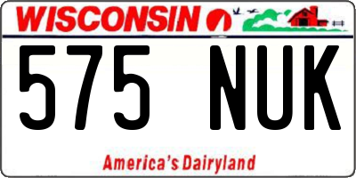 WI license plate 575NUK