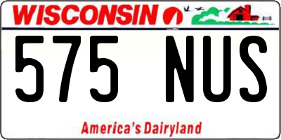 WI license plate 575NUS