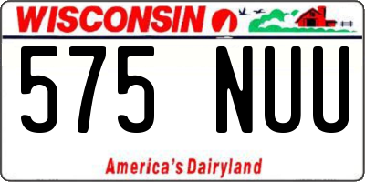 WI license plate 575NUU