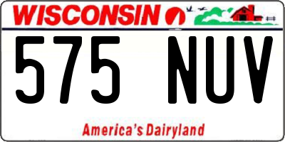WI license plate 575NUV