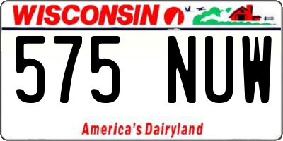 WI license plate 575NUW