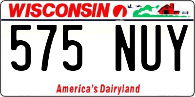 WI license plate 575NUY