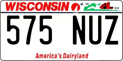 WI license plate 575NUZ