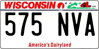 WI license plate 575NVA
