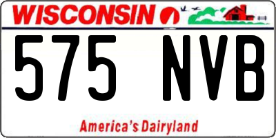 WI license plate 575NVB