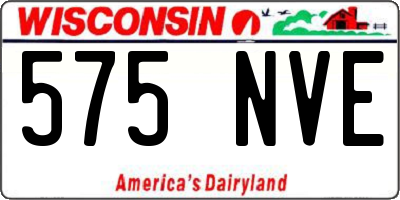 WI license plate 575NVE