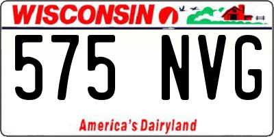WI license plate 575NVG