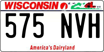 WI license plate 575NVH