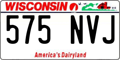 WI license plate 575NVJ