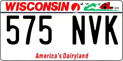 WI license plate 575NVK