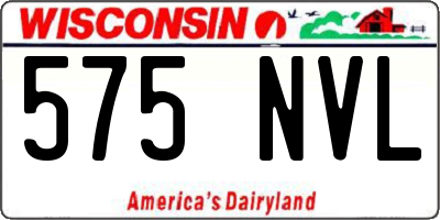 WI license plate 575NVL