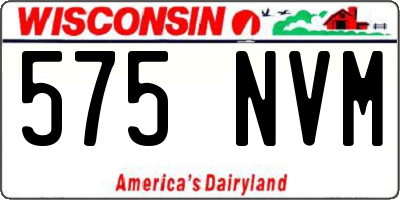 WI license plate 575NVM