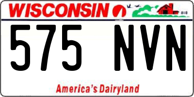 WI license plate 575NVN