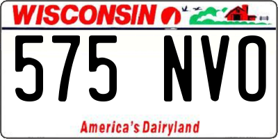 WI license plate 575NVO