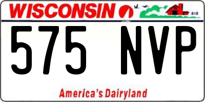 WI license plate 575NVP